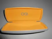 OGI Eyeglasses Gray Clamshell Hard Case with Orange Interior - CASE ONLY - New