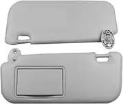 Car Sun Visor Compatible for Toyota Corolla 2014 2015 2016 2017 74320-02B21 74310-02K91 with Mirror Auto Accessories Gray