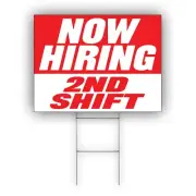 Now Hiring 2nd Shift Advertising Security Guard Full Time Coroplast Yard Sign