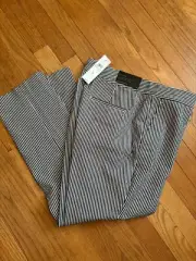 NWT ANN TAYLOR DEVIN TAILORED ANKLE STRAIGHTEST FIT PANTs seersucker 8