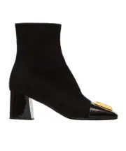 Suede Edna ankle boots with patent leather toes 35,36,37,39,40 Black