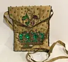 MARDI GRAS SEQUIN JEWELED CROWN CROSS BODY BAG