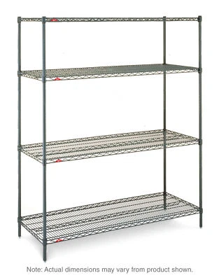 Metro N356K3 Super Erecta 4-Shelf Industrial Wire Shelving Starter Unit, Metros