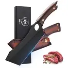 Dream Reach Meat Cleaver, 6.9 inch Black Boning Knife, High Carbon Steel Shar...