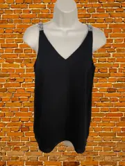 BNWT WOMENS DOROTHY PERKINS TOP SIZE UK 8 BLACK SPARKLE STRAPPY BLOUSE RRP £18