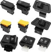Pack of 9 Switch Buttons for Electric Scooter, Motorcycle, Headlight Switch, Indicator Switch, Ignition, Start Switch, Horn Button, Dimmer Switch, Compatible with GY6, Compatible with Taotao