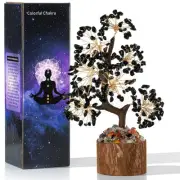 Black Obsidian Crystal Tree of Life Black Office Home Decor for Positive Ener...