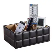 Black Or White Storage Box Pu Leather Desk Organiser Remote Control Holder Storage Boxes