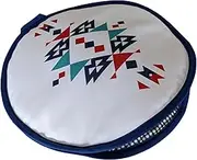 AQT Microwaveable Tortilla Warmer - 11 inch - Fabric Pouch - Food Warmer - Roti Warmer - Mandala, Floral, Aztec Prints (Navy Blue Aztec)