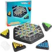 ZUNIPLEX Triggle,Chain Triangle Chess Game, Geometric Strategy Board Game, Multi-Player Rubber Band, Puzzle Board for Kids & Adults 3+, Family.