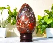Large 135MM Red King Cobra Jasper Stone Metaphysical Minerals EGG