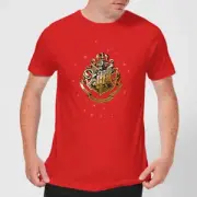 Harry Potter Star Hogwarts Gold Crest Men's T-Shirt - Red