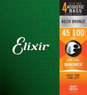 Elixir Elixir Acoustic Bass Strings NANOWEB Light .045-.100#14502 [Domestic regu