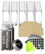 25 Pcs Glass Spice Jars Empty Seasoning Containers with Labels and Caps