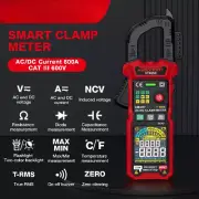 Clamp Meter 600A True RMS AC/DC Current Amp Meter Measures Current Voltage