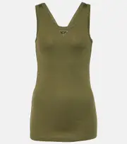 [Prada] Prada Logo cotton jersey tank top AU 14 green