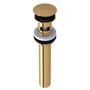 Rohl 5447ULB Slotted Touch Seal Dome Drain With 6" Tailpiece - Unlacquered Brass