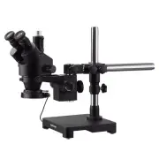 AmScope 7X-45X Trinocular Stereo Zoom Microscope Boom + Ring Light