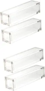 JOINPAYA 2sets Dice Case Acrylic Storage Boxes Dice Holder Magnetic Lid Organizer Storage Box 2pcs*2