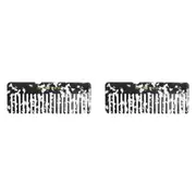 2PK Annabel Trends Tamed Hair Comb Rectangle Women's Accessory 15cm Black/White