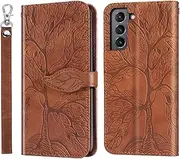 [CXTcase] for Samsung Galaxy S21 FE 5G Case PU Leather Folio Flip Cover with Card Slots, Magnetic Wallet Phone Case for Samsung Galaxy S21 FE 5G - Brown