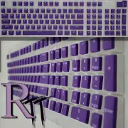 104Pcs Purple Pudding Full Size PBT Double Shot Keycaps LED Mechanical Keyboard