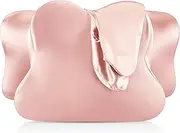 Hahafelt Cervical Neck Pillowcase (Only Pillowcase) Satin Pillow Cover with Zipper Ergonomic Contour Pillow Cover for Side Back Stomach Sleepers(Coral,Standard Size)
