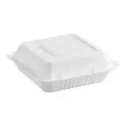 EcoChoice 9" x 9" x 3" Compostable Take-Out Box - 50/Pack