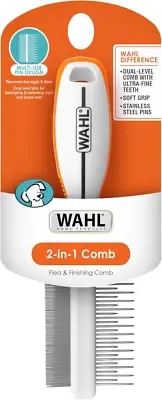 Wahl Animal White/Orange 2-In-1 Flea & Finishing Comb WE58913