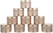 12pcs Candle Jar Candy Jar Decorate Candle Holder Mini Candles Candle Making Jars Round Tea Tins Candle Tins Candle Making Tins Candle Empty Jar Candle Storage Jar Golden Tinplate Gogogmee