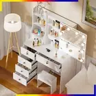 Large Dressing Table With LED Makeup Mirror and Stool 6 Drawers Vanity Desk AU