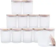 Thick Candle Jars for Making Candles 12 Pcs, 7 OZ Empty Jars with Wood Lids