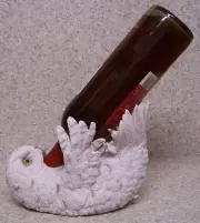 Wine Bottle Holder and/or Decorative Sculpture Bird Snow Owl NEW