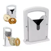 New Bagel Guillotine Slicer With Built In Safety Shields, White free shipping