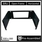 LDR Open Frame 6U Wall Mount Frame (500mm x 300mm) - Black Metal Construction WB-CA-3406