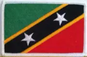 Saint Kitts and Nevis Flag Patch With Hook Adhesive Fastener White Border #2
