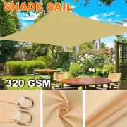 Rectangle Triangle Sun Shade Sail Shade Cloth Heavy Duty 98% UV Block Grey Shade