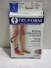 TRUFORM BELOW KNEE COMPRESSION STOCKINGS 20-30 mmHg UNISEX BEIGE 3X-LARGE 8865
