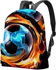 Travel Backpack,Small Backpack,Carry on Backpack,Flaming Football,Backpack, V2nt8cgbxpik, 17.3x13.7x5.5 in