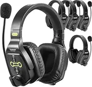 Saramonic WiTalK Full-Duplex Wireless Headset Intercom System, 1312ft Communication Group Talk, WT5D Dual-Ear Headset with 1 Master 4 Remote Headphone（5 Users）