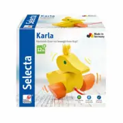 Selecta toy Karla pull-along duck push toy toddler play wood 10 cm