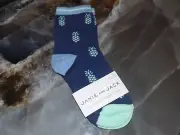 Janie & Jack Navy Blue Pineapple Socks Size 4-5 Boy's NEW