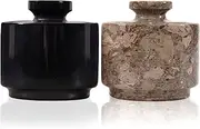 MARBLOUS KRAFTS marble 3.5 oz salt cellar, Trinket Box & Condiment Pots 3" X 3" Kitchen décor for counter Mason Salt Pepper Bowls salt container, butter holder (Black and Oceanic)