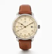 Zeppelin Automatic Méditerranée Men's Watch Beige Dial Leather Band 9668-5