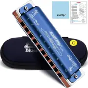 Mouth Organ Harmonica Key of C, 10 Holes Diatonic Blues Harp Harmonica for Adult