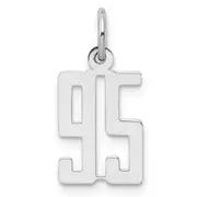 Sterling Silver Silver/Rhodium-Plated Elongated Number 95 Charm
