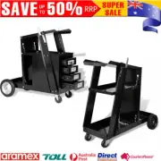 Office Welding Cart Black Trolley w/ Shelf Workshop Organiser Steel Cutter Tank