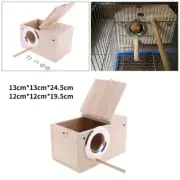 Bird Breeding Box Cage, Parrot Budgie Lovebird Finch Nesting Wooden House Nest