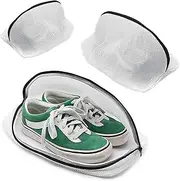 3Pcs Mesh Laundry Bag, Mesh Laundry Bag for Shoes with Zipper, Set of 3 Different Size Washing Machine Bags for Delicates, Underwear, Trainer, Socks, Bras and Travel reusable Laundry Wash Bag with Zip