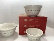 NIB Longaberger Set of 3 Nesting Mixing Bowls - Heritage Green - Made in USA